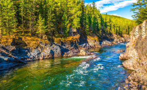 Écosystème de rivières et de lacs.