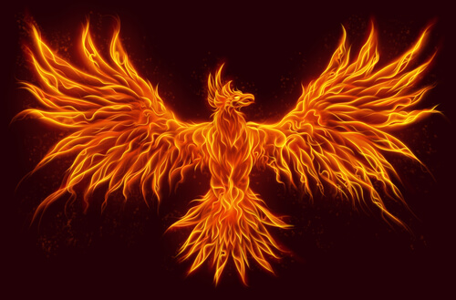Ave fénix rojo de Feng Shui
