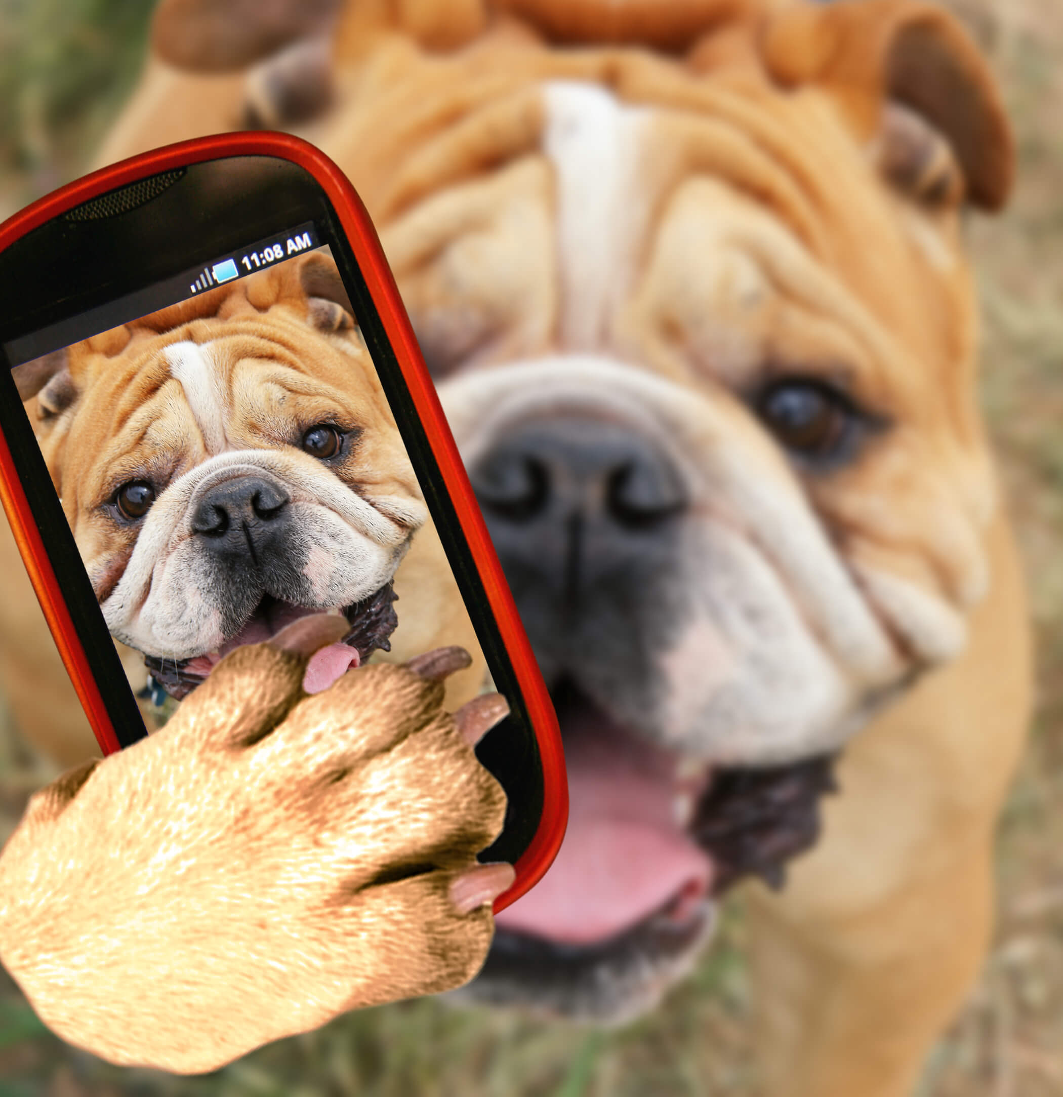 Perro se hace selfie