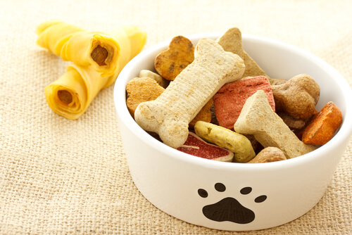 Dog treats and snacks.