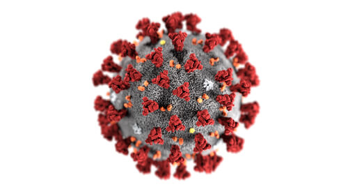 Ilustración 3D aislada de coronavirus.