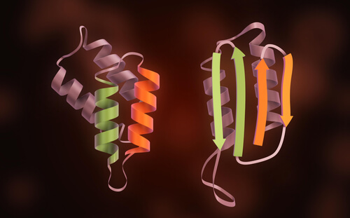 Representación de un prión en 3D