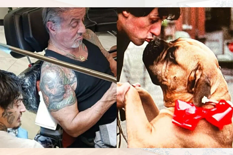 ¿Por qué lo hizo? Sylvester Stallone cambia el tatuaje de su pareja por el de su perrito