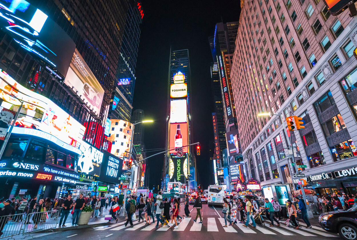 La ciudad de Nueva York, Estados Unidos, con masiva circulación de personas.
