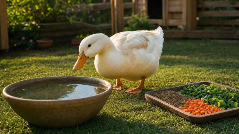 La alimentación de un pato como mascota